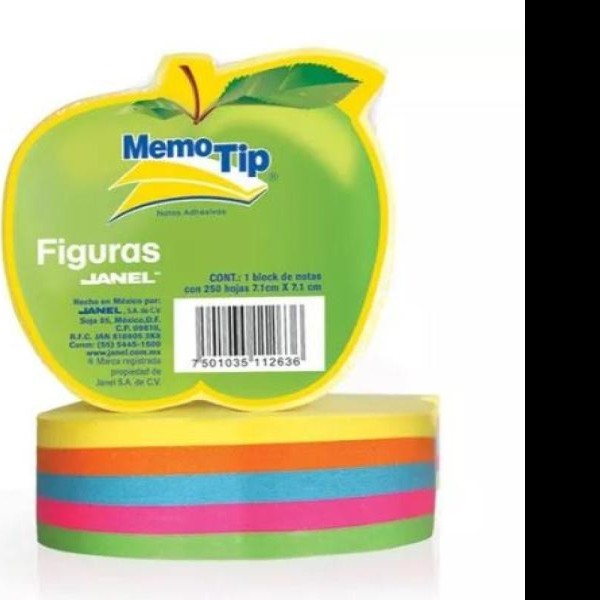 NOTAS ADH. FIGURA MANZANA MEMOTIP 250H. NEON C.24